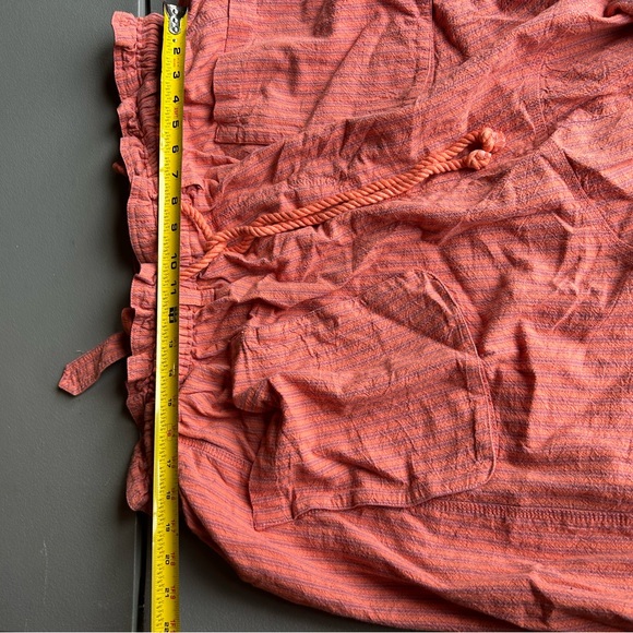 Free People Vibrant Coral Striped Pants - Picture 4 of 9